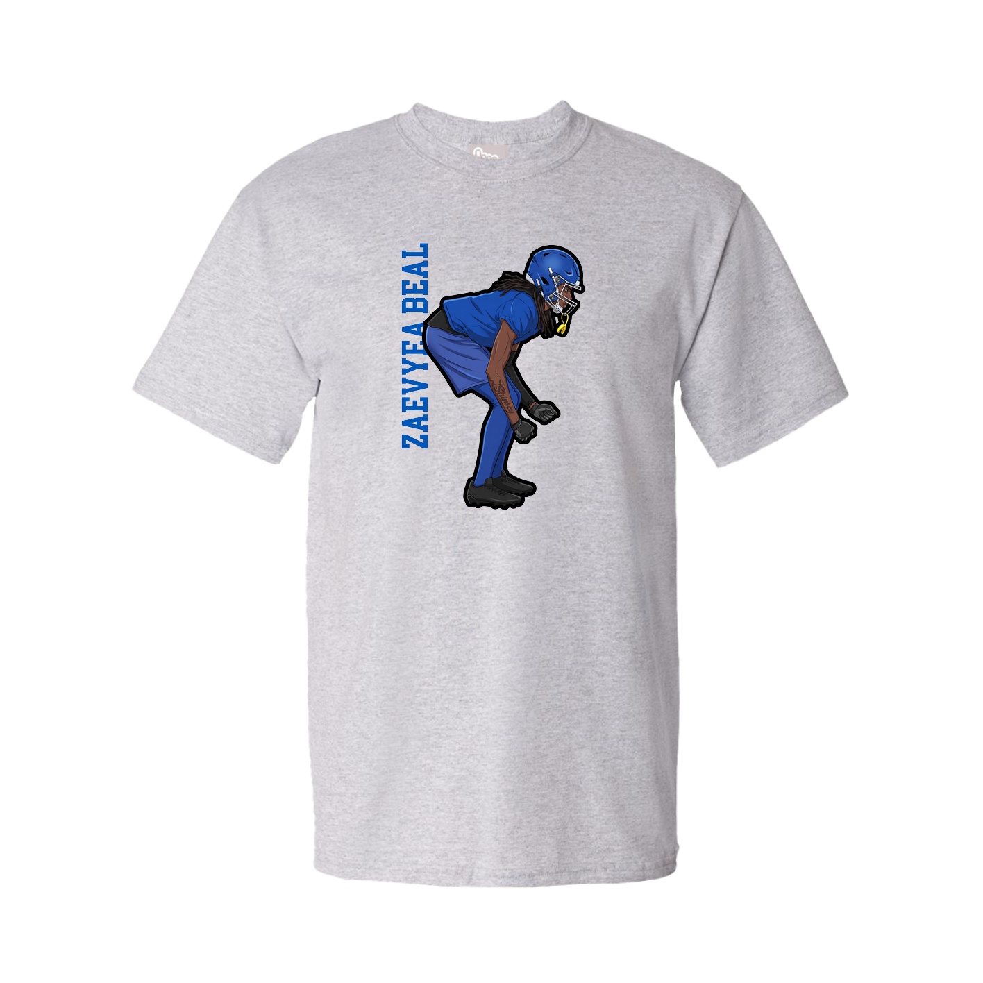 Tee — Name Vertical in Grey