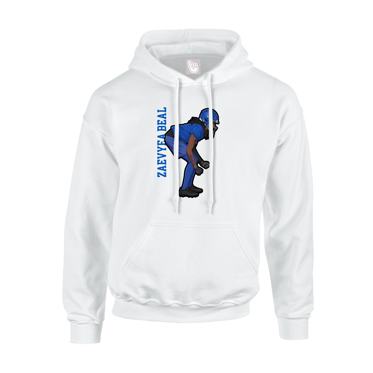 Youth Hoodie — Name Vertical in White
