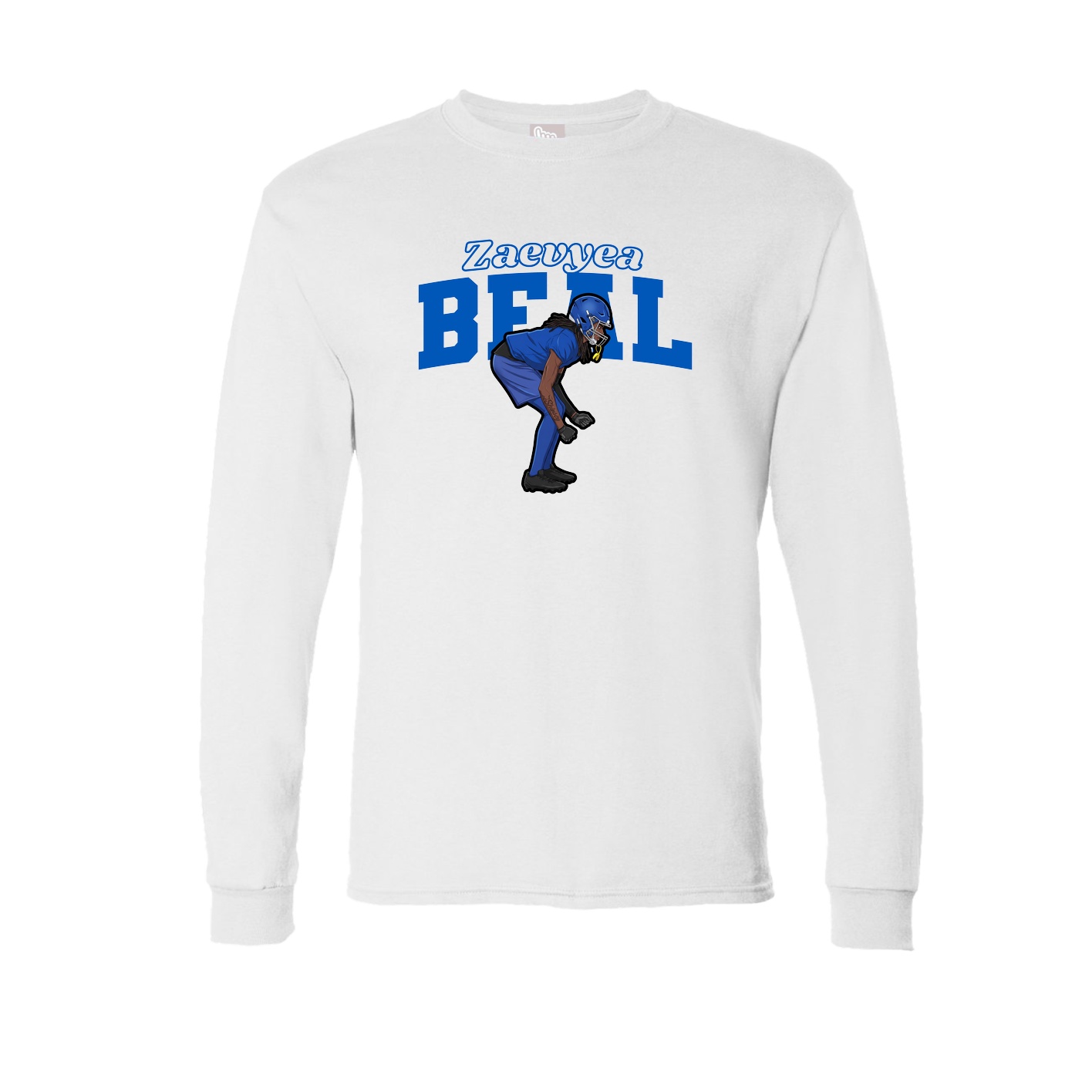 Long Sleeve Tee — Name Arch in White