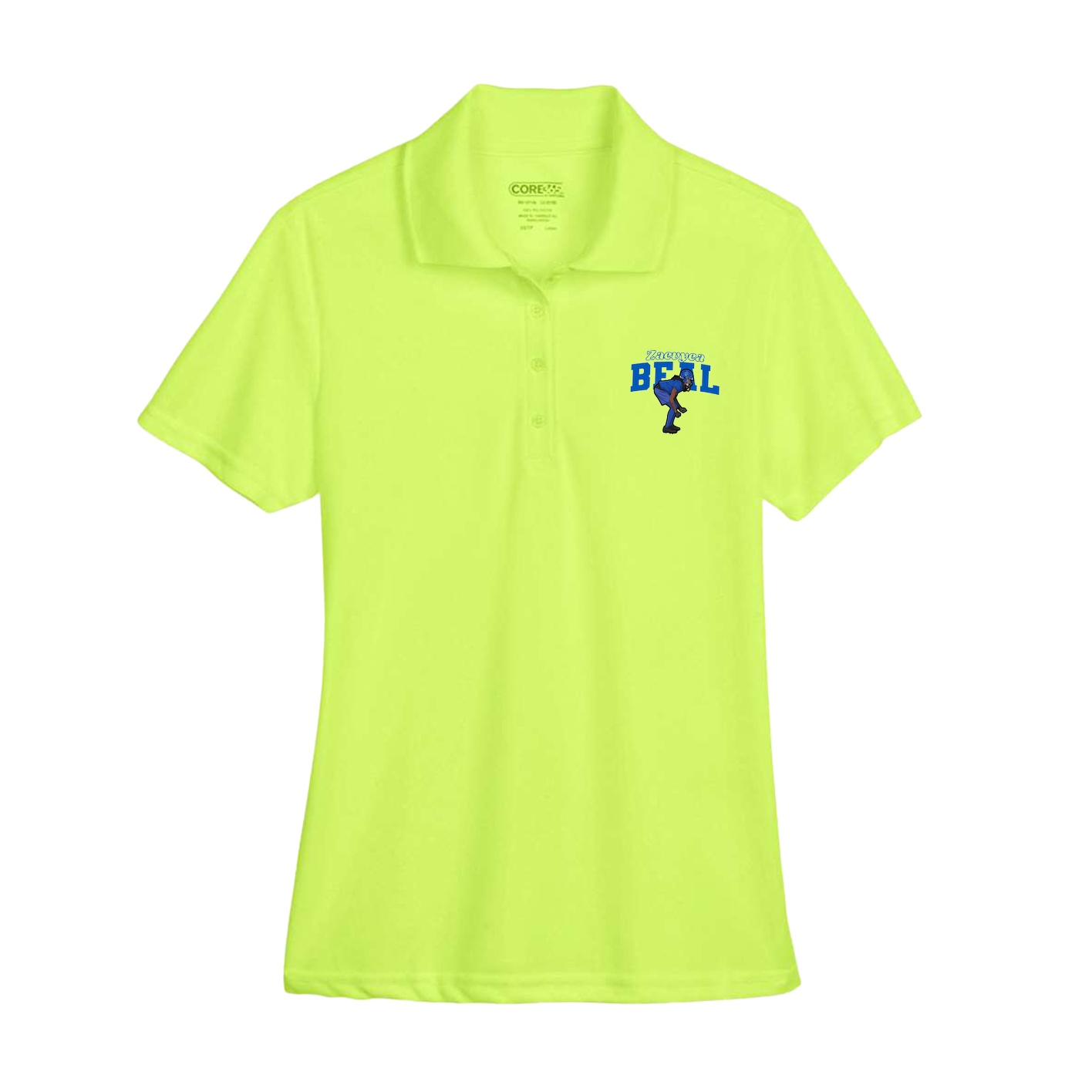 Womens Performance Polo — Name Arch in Yellow