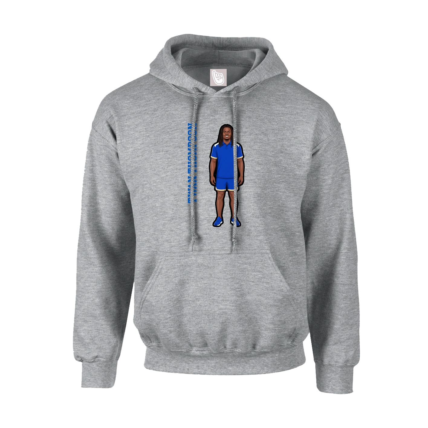Youth Hoodie — Name Vertical in Grey