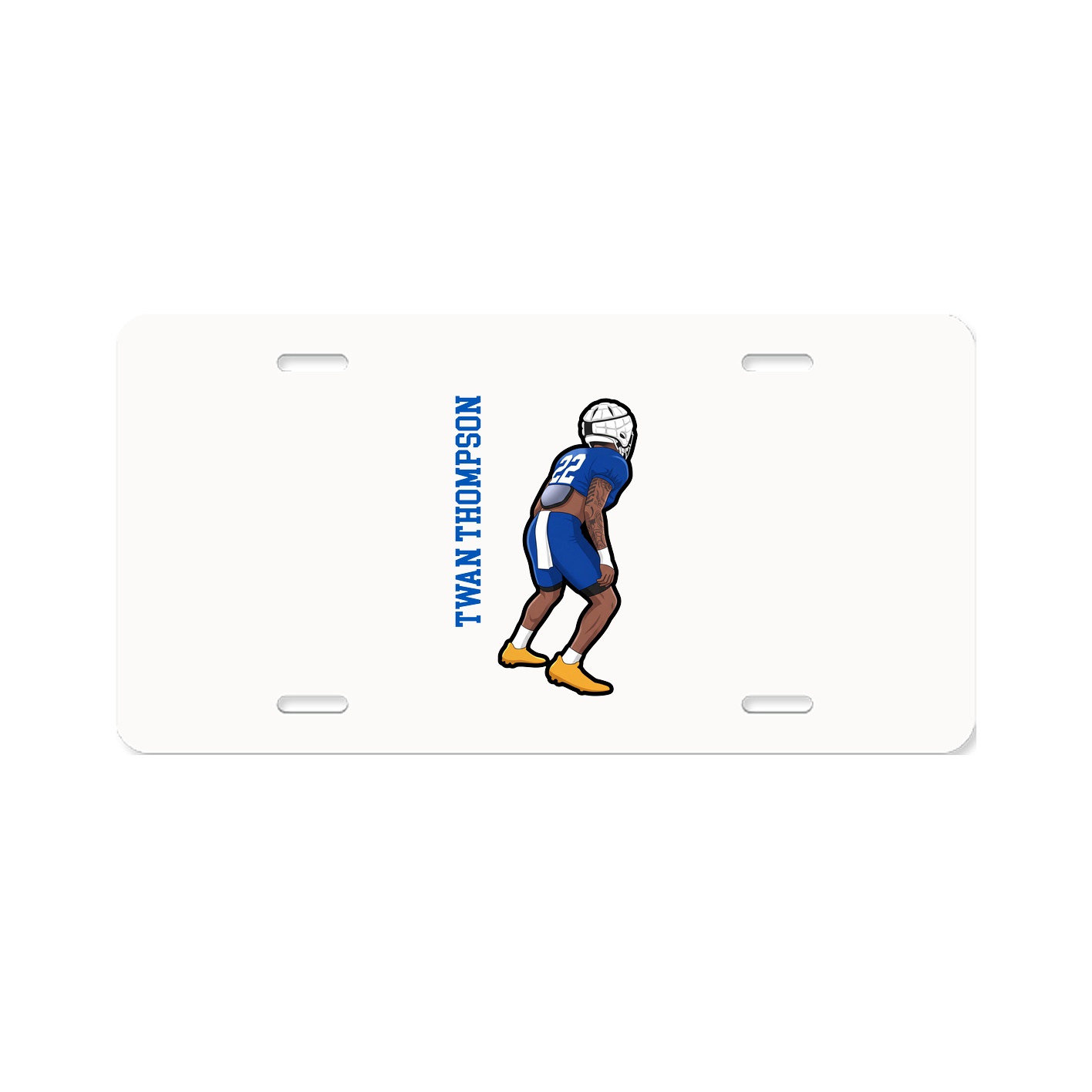 License Plate — Name Vertical in Classic