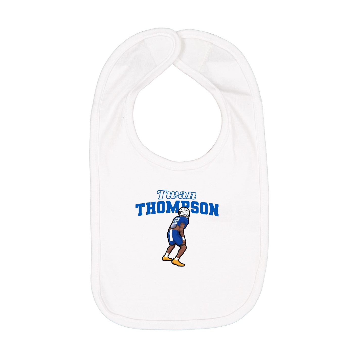 Infant Bib — Name Arch in White