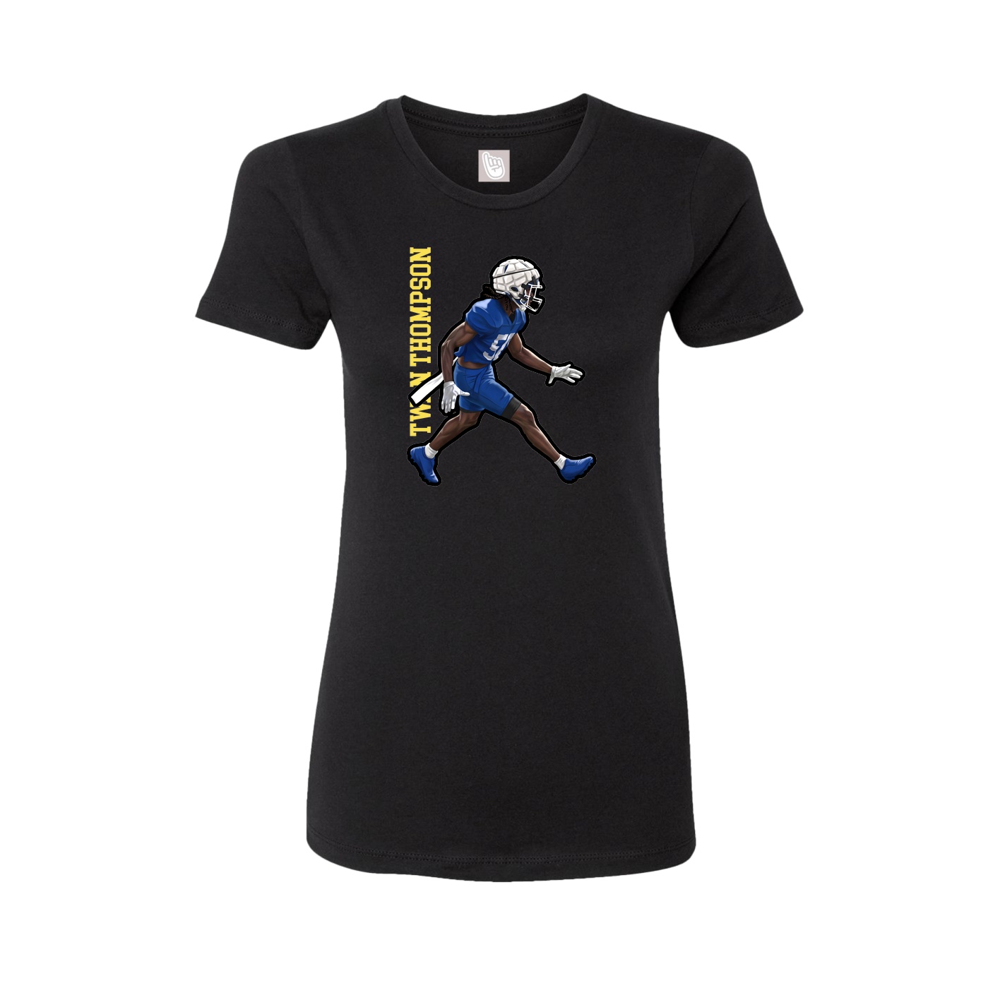 Fitted Women's Tee — Name Vertical in Black