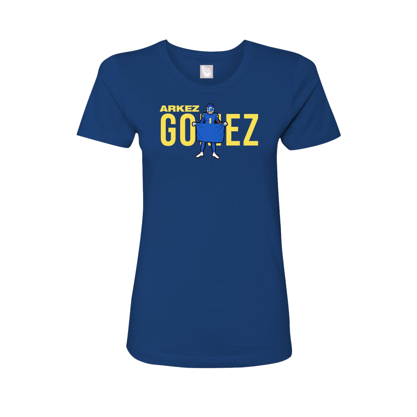 Fitted Women's Tee — Player Name in Royal