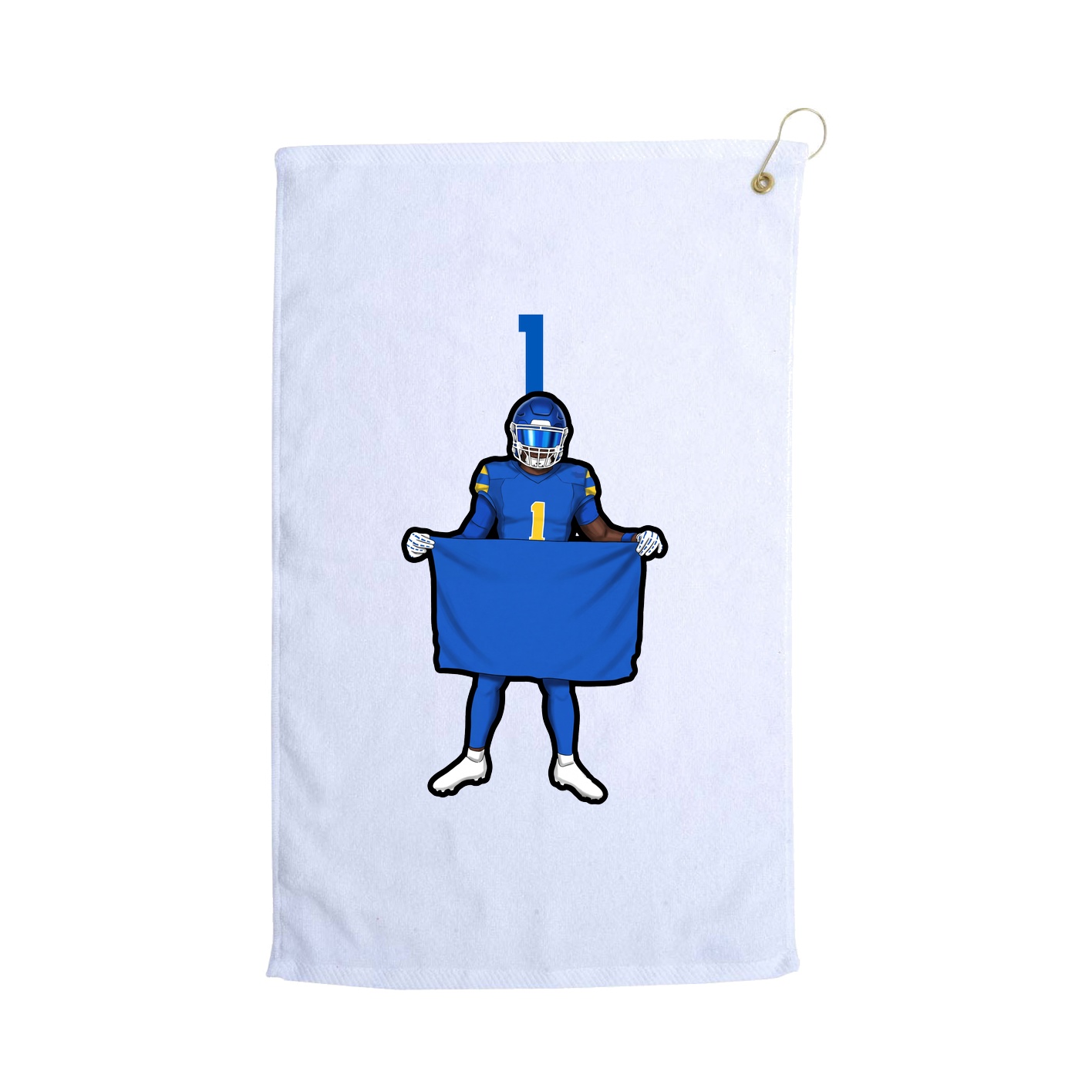 Golf Towel — Number Top in White