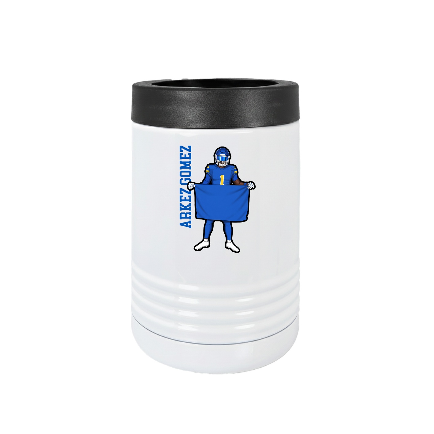 Beverage Holder — Name Vertical in White