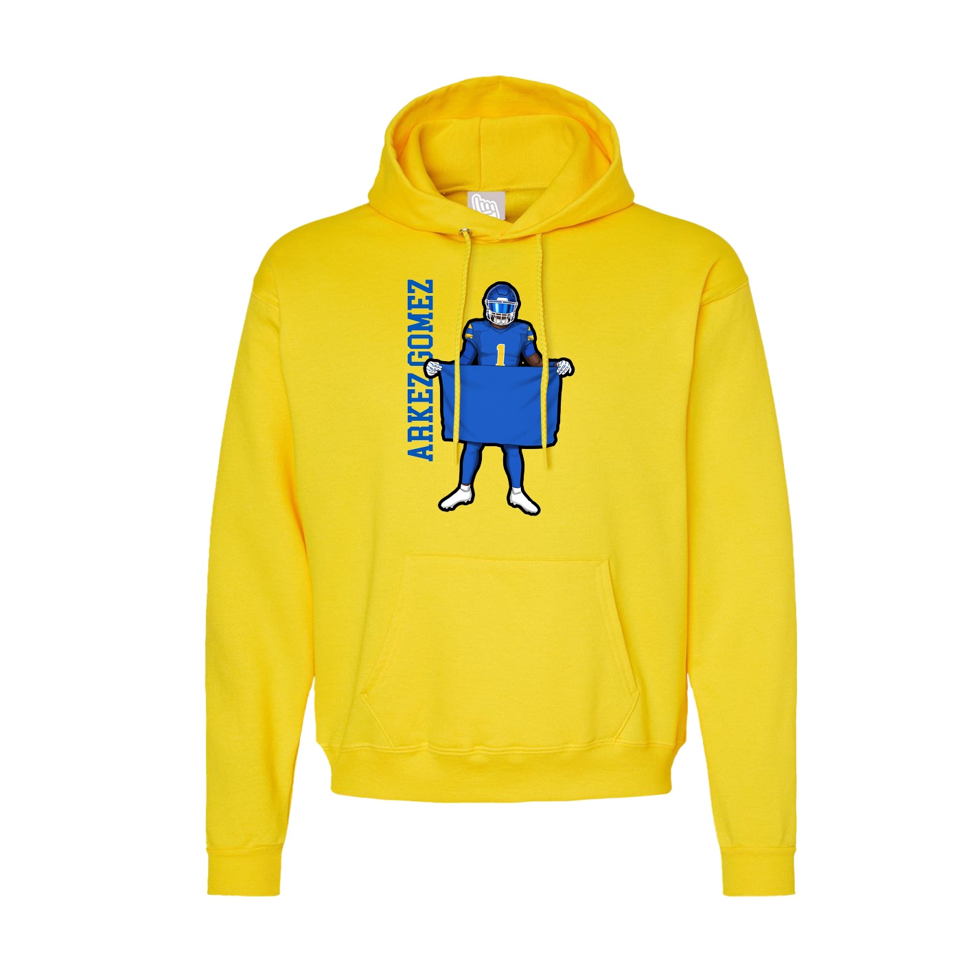 Hoodie — Name Vertical in Yellow
