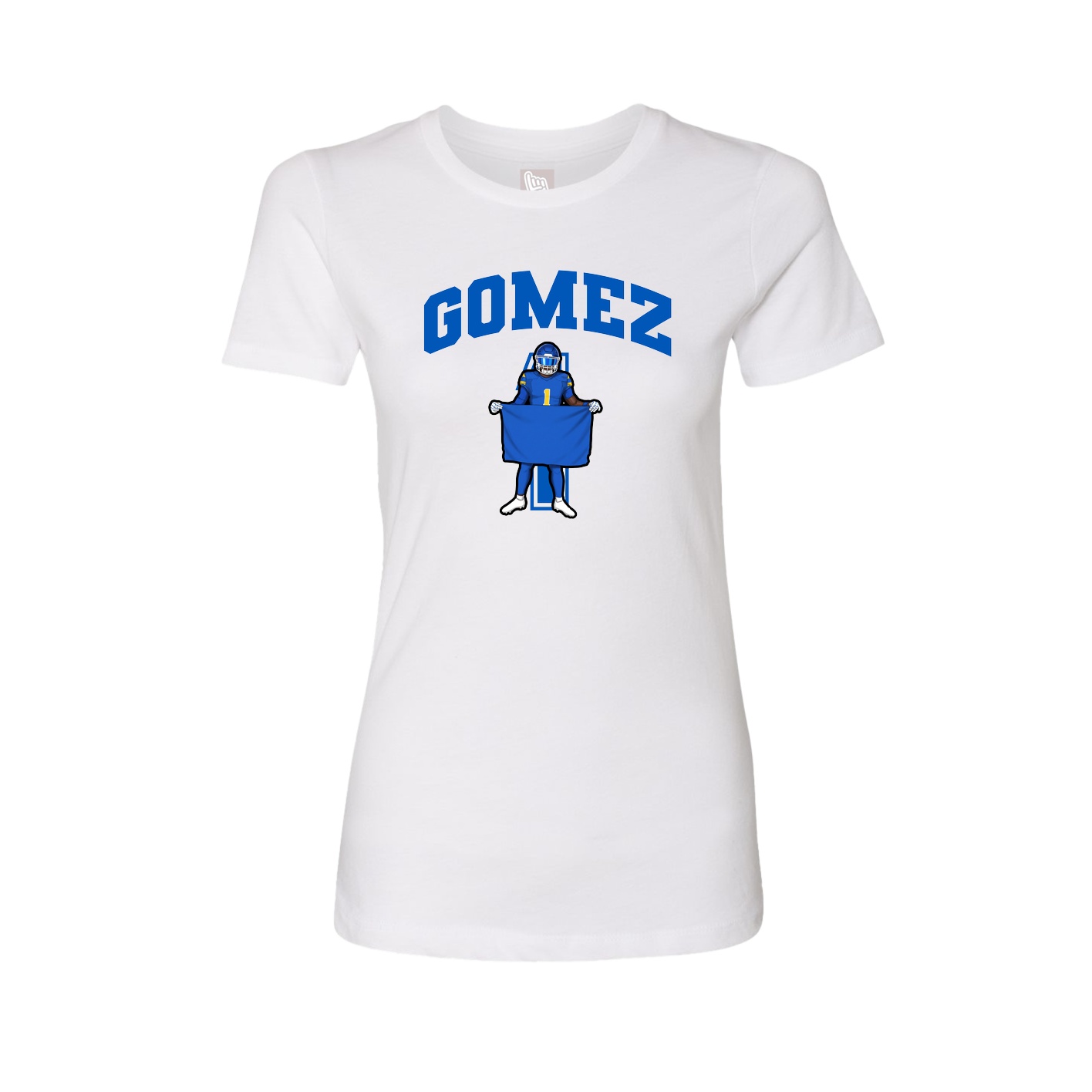 Fitted Women's Tee — Number in White