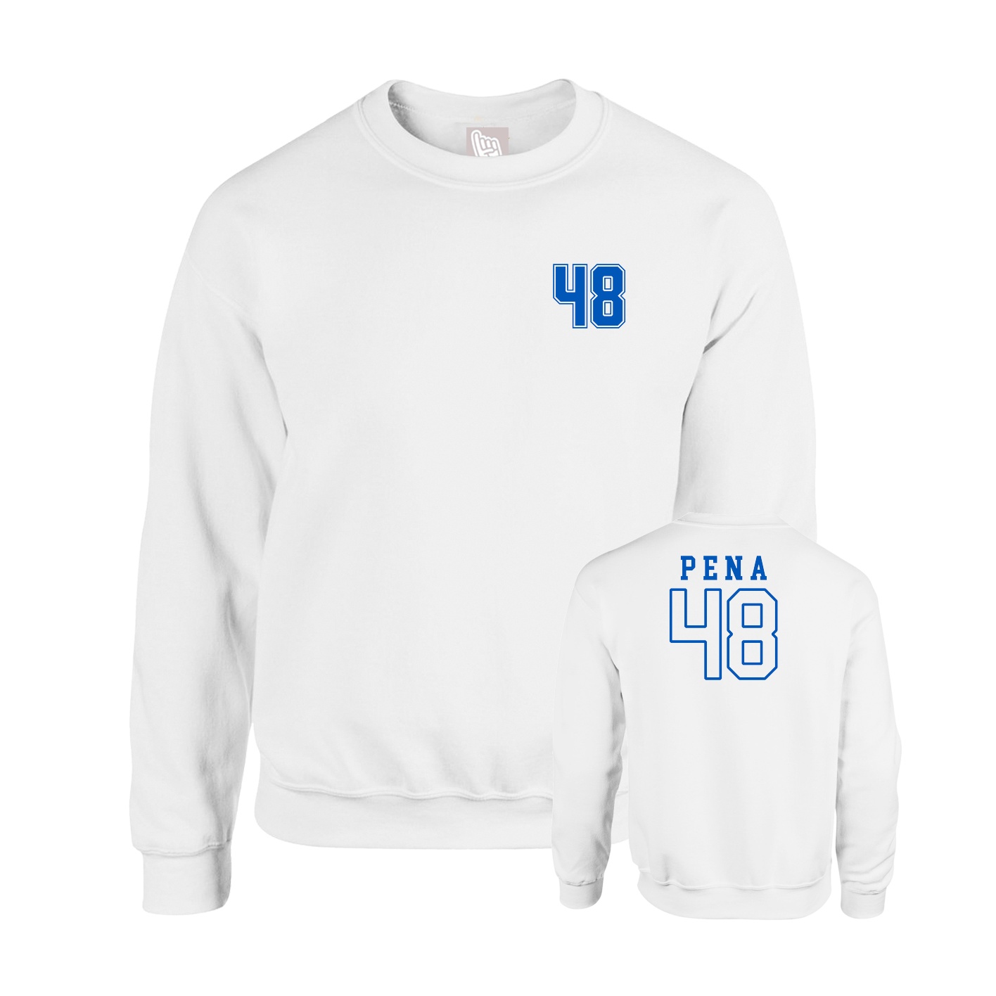Fleece Crew — Chest Back in White