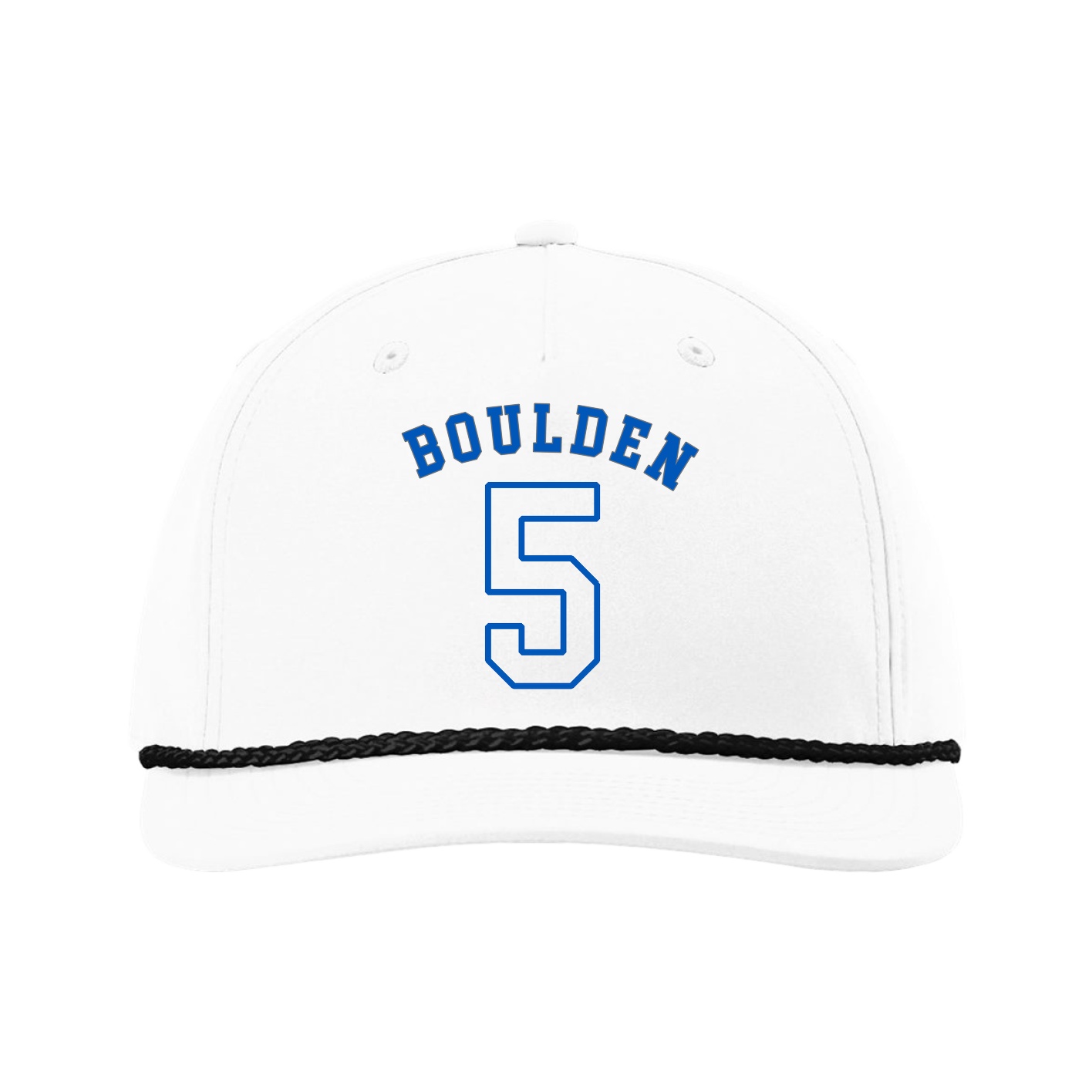 Five-Panel Classic Rope Cap — Shirsey Arch in White
