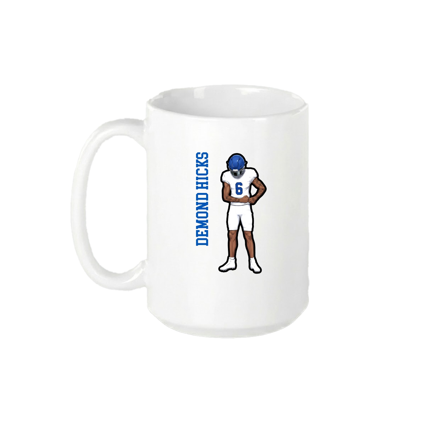 15oz Coffee Mug — Name Vertical in White