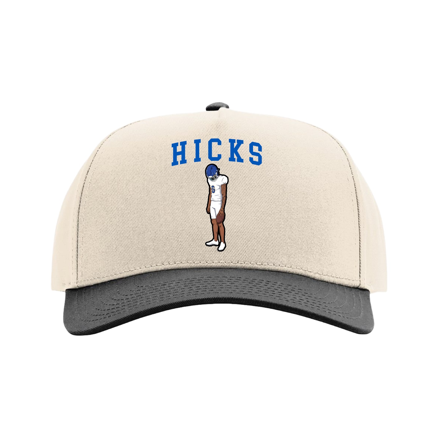Full Fabric Five-Panel Champ Cap — Shirsey in Cream/Black
