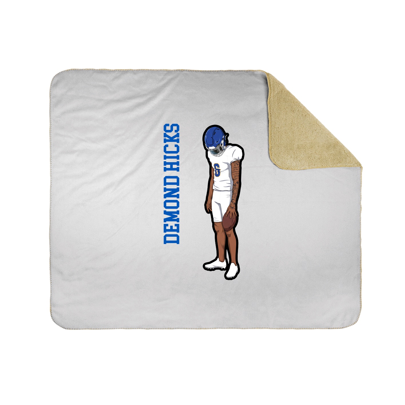 Throw Blanket — Name Vertical in White