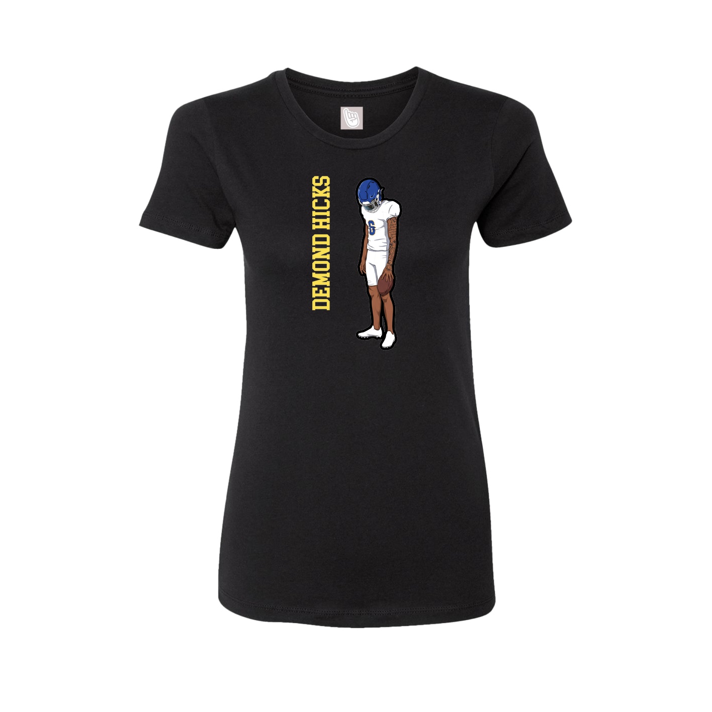 Womens Tee — Name Vertical in Black