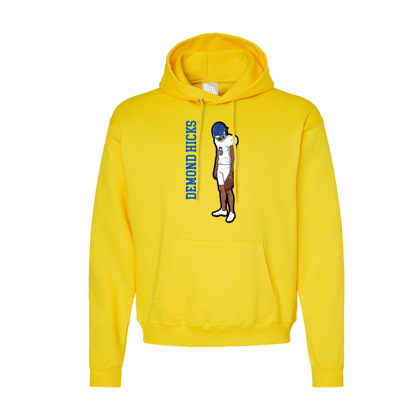 Hoodie — Name Vertical in Yellow