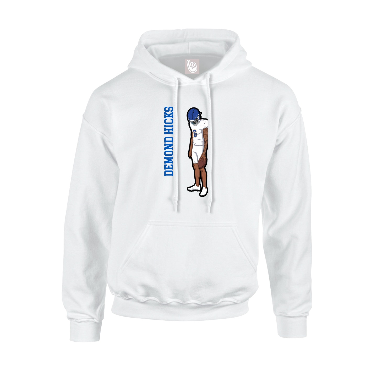 Hoodie — Name Vertical in White