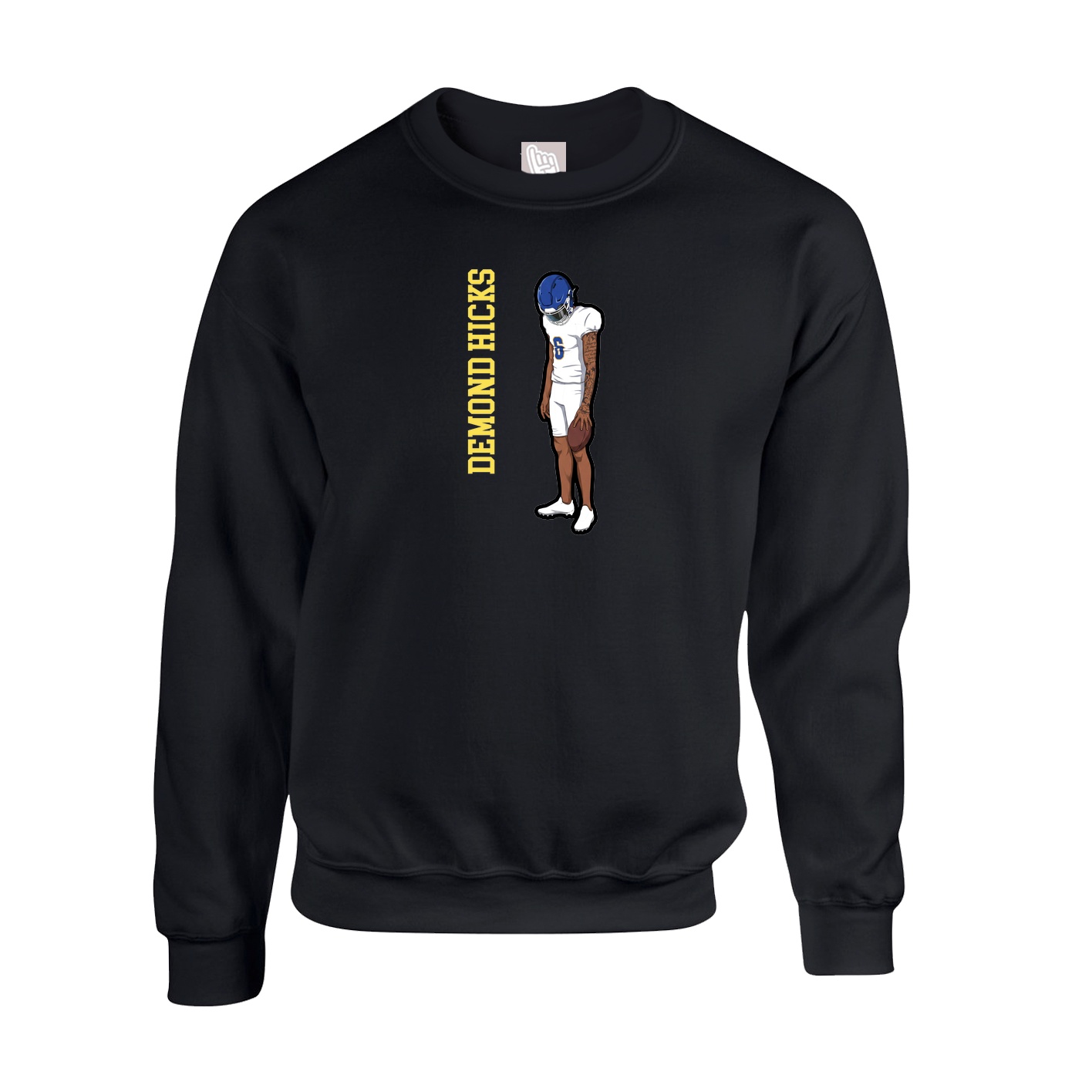 Fleece Crew — Name Vertical in Black