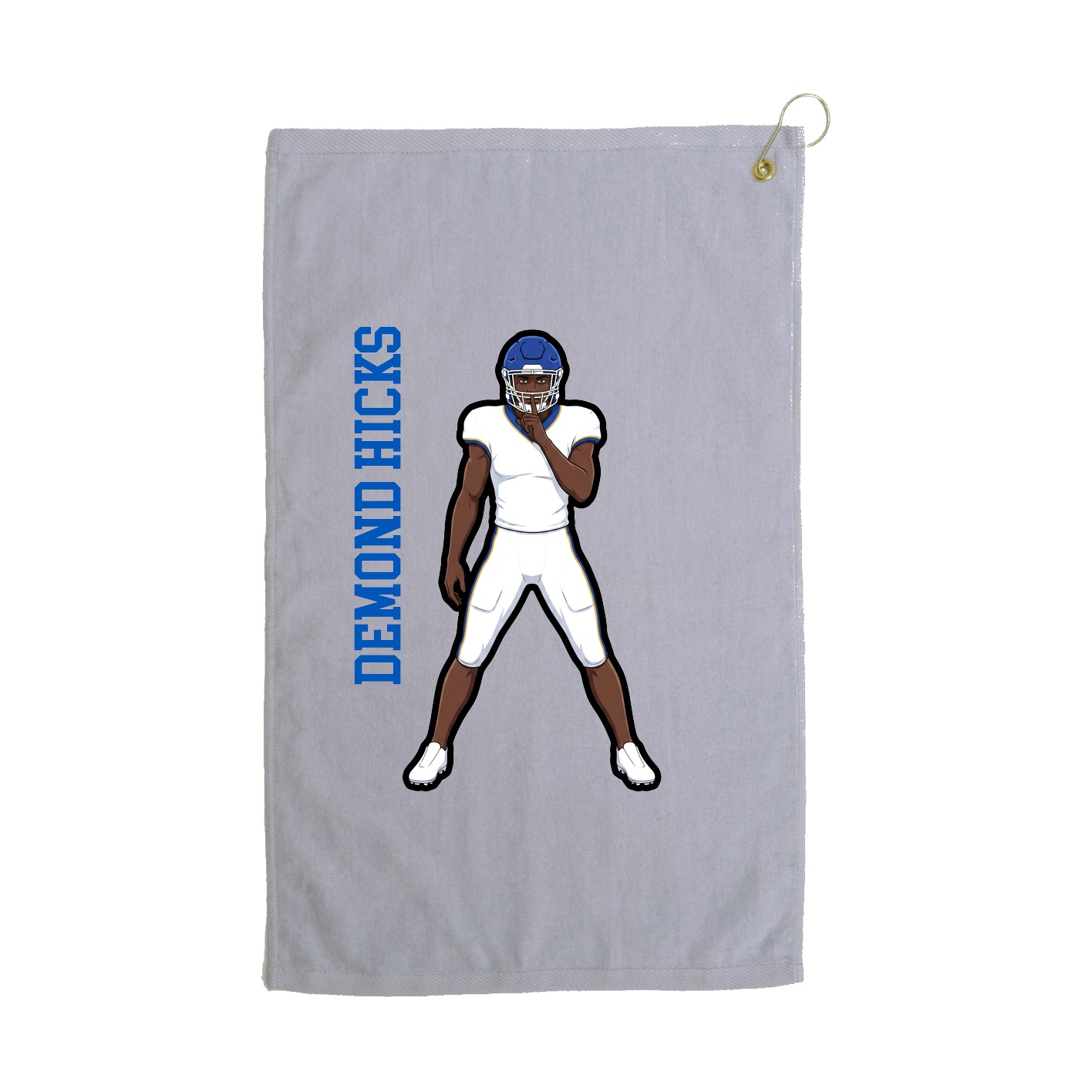 Golf Towel — Name Vertical in Grey