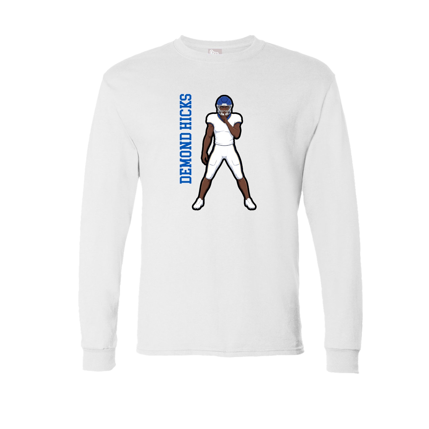 Long Sleeve Tee — Name Vertical in White