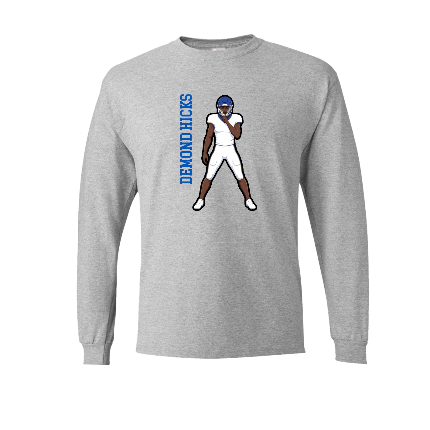 Long Sleeve Tee — Name Vertical in Grey