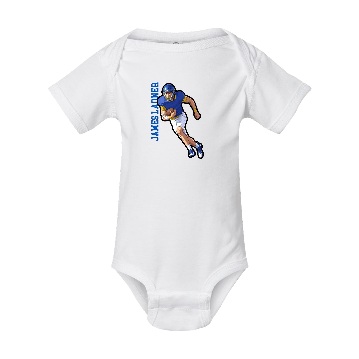 Baby Onesie — Name Vertical in White