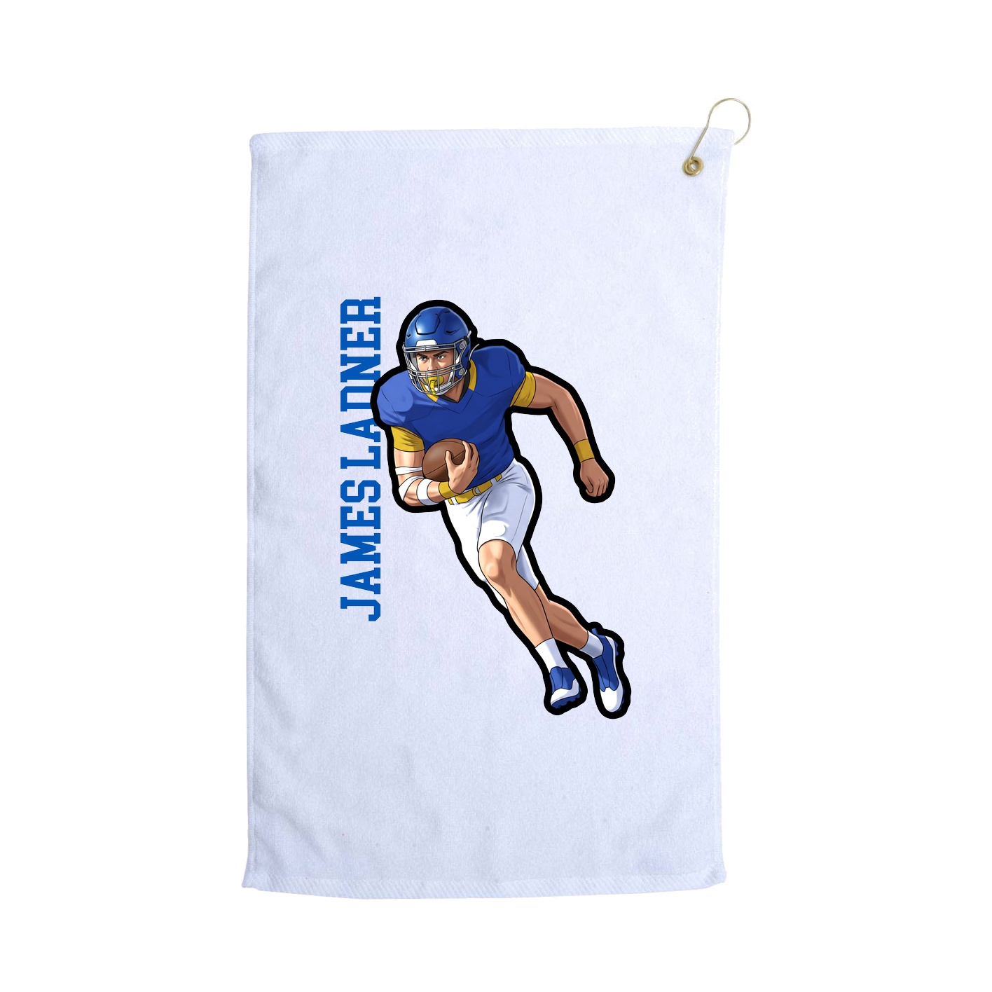 Golf Towel — Name Vertical in White