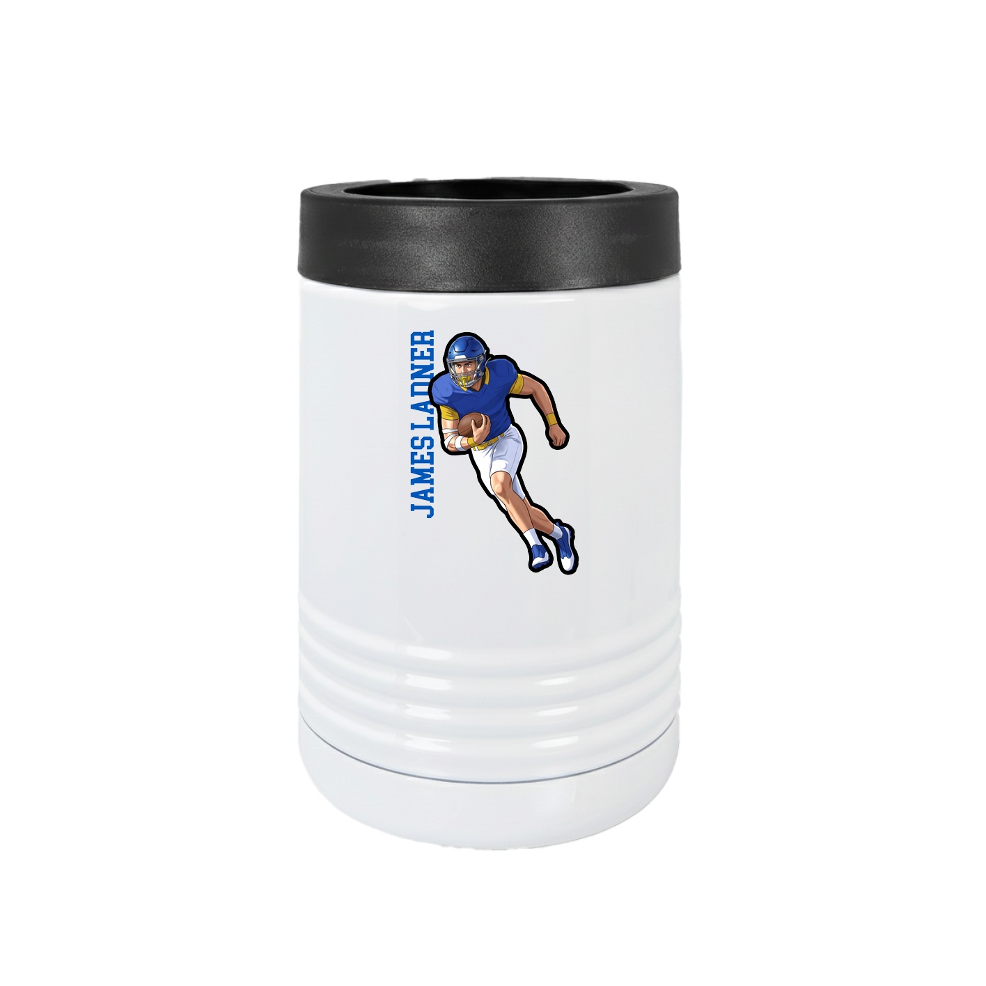 Beverage Holder — Name Vertical in White