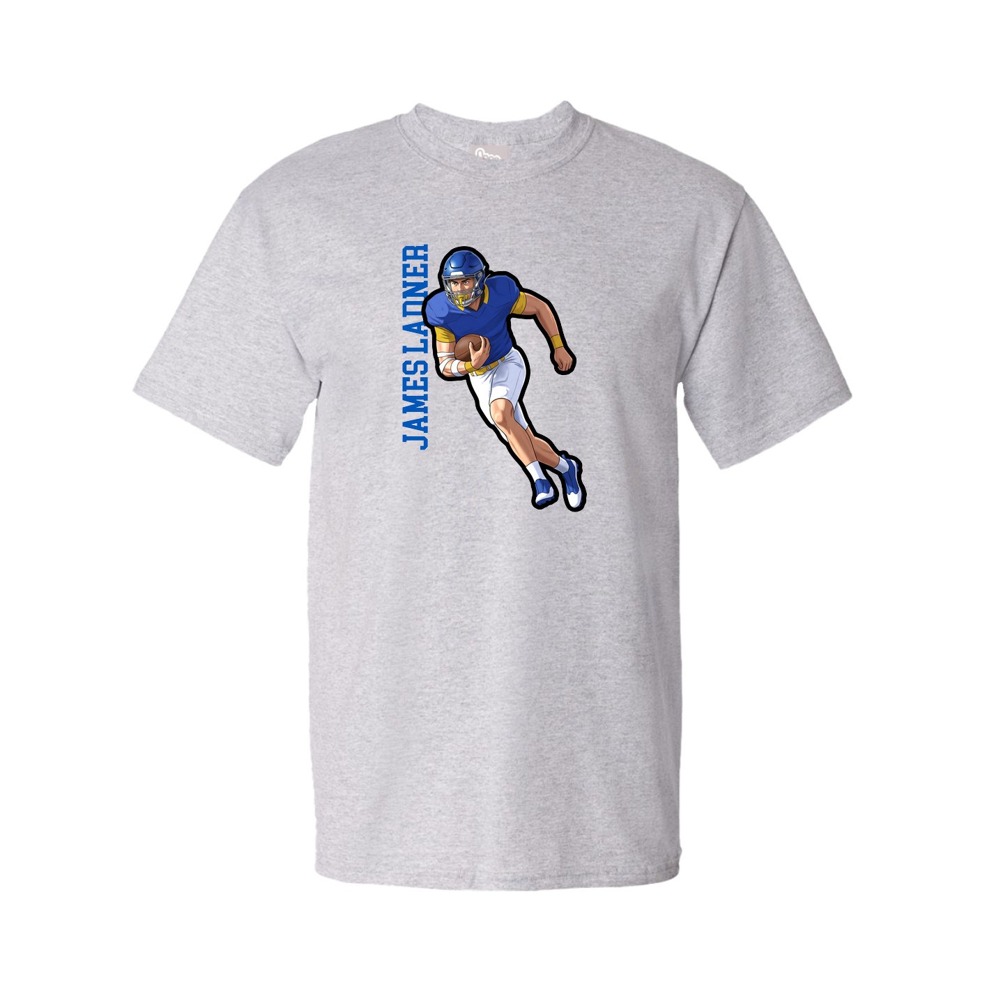 Tee — Name Vertical in Grey