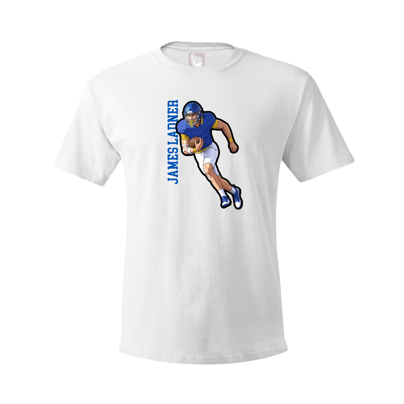 Tee — Name Vertical in White