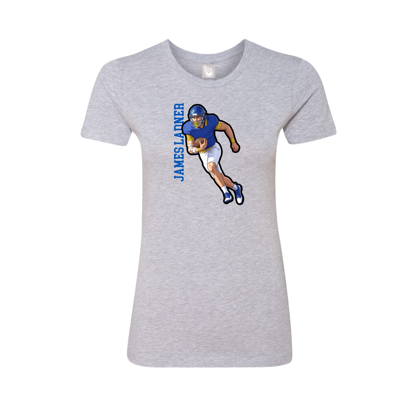 Womens Tee — Name Vertical in Grey