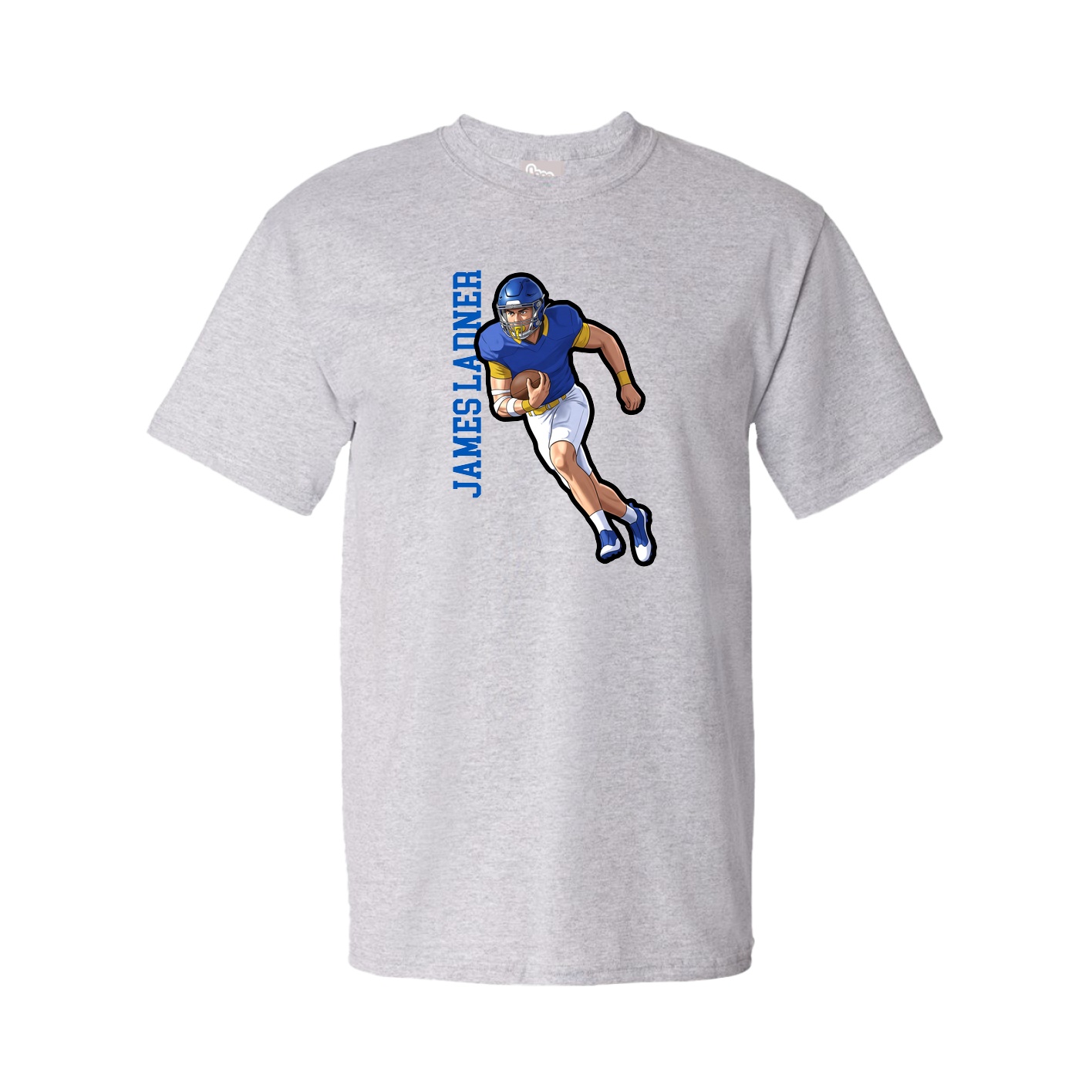 Youth Tee — Name Vertical in Grey