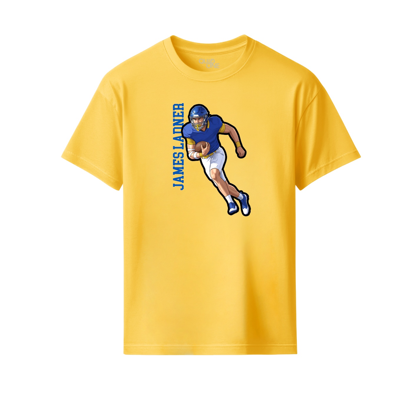 Youth Tee — Name Vertical in Yellow