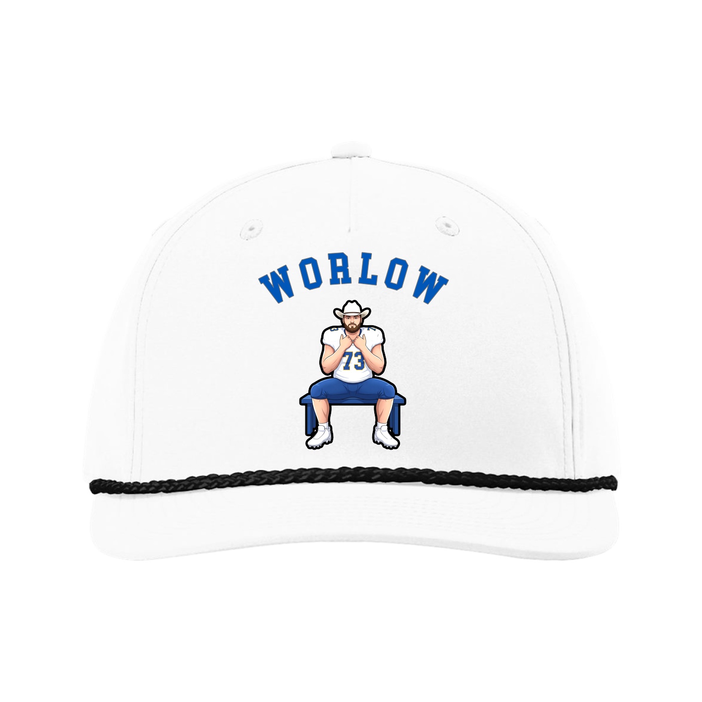 Five-Panel Classic Rope Cap — Shirsey Arch in White