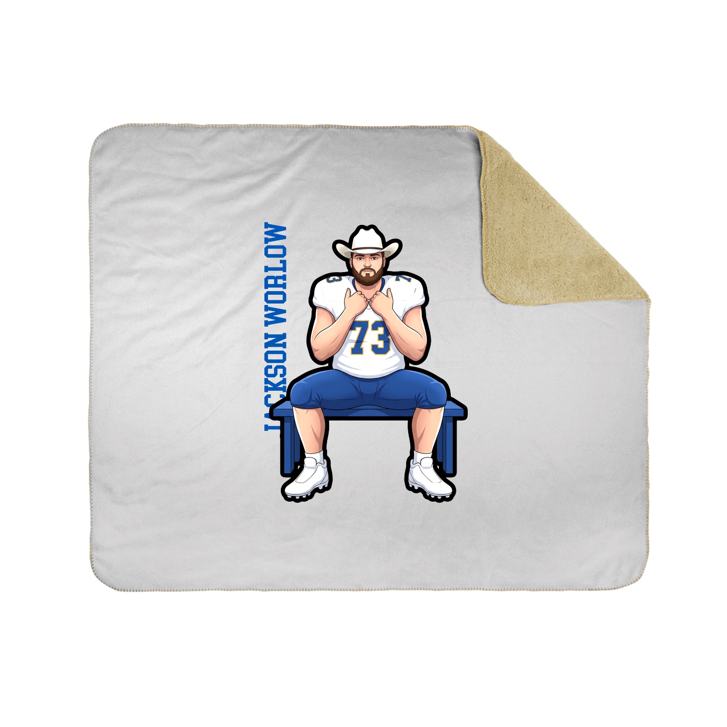 Throw Blanket — Name Vertical in White