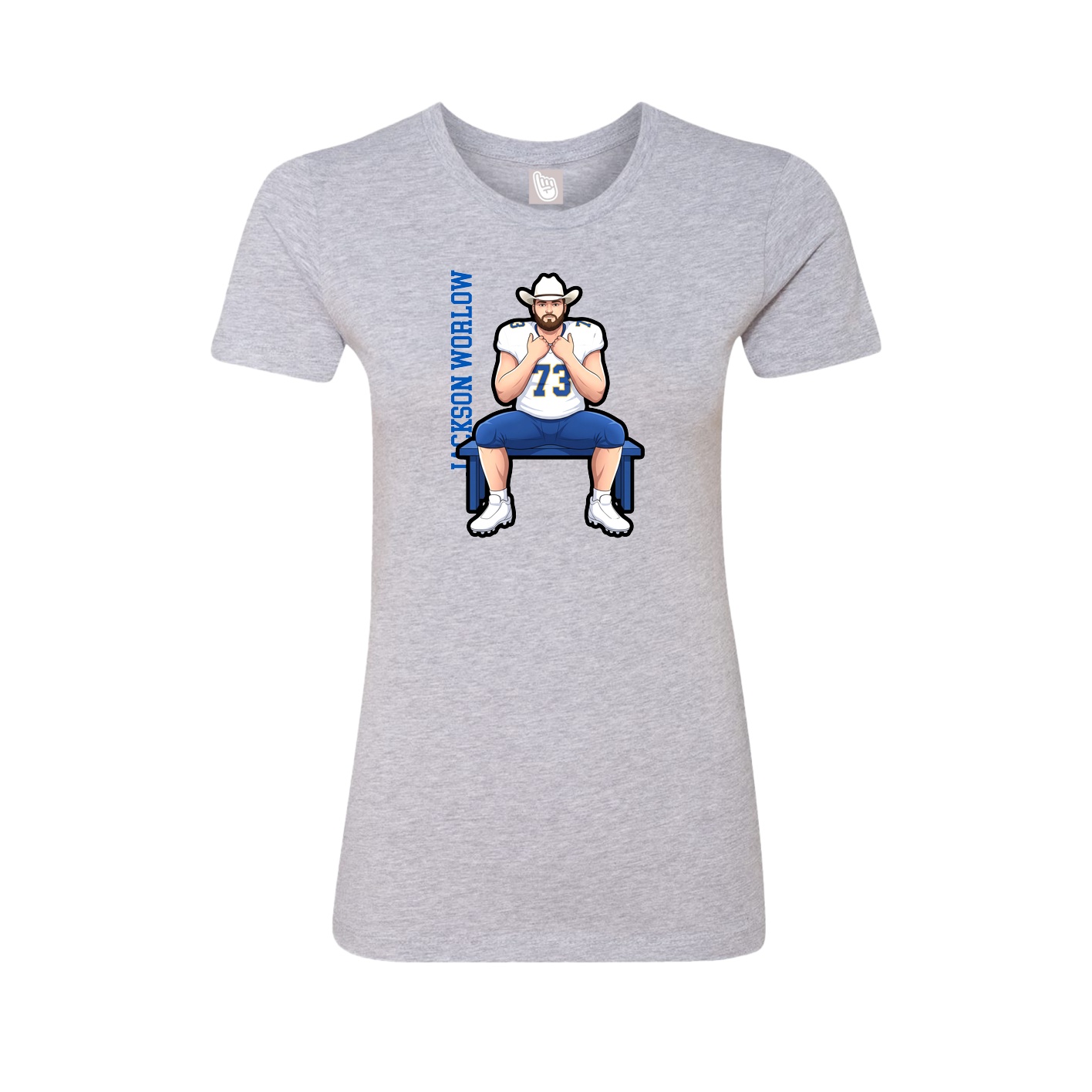 Fitted Women's Tee — Name Vertical in Grey