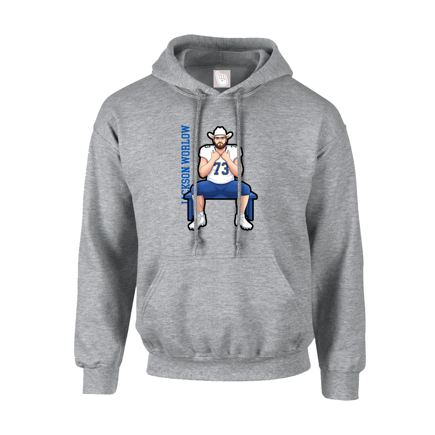 Youth Hoodie — Name Vertical in Grey
