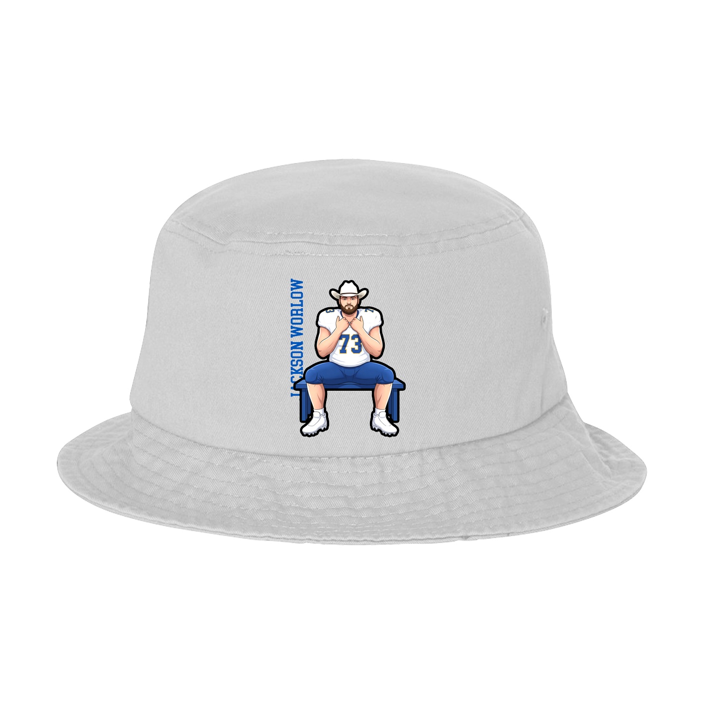 Bucket Cap — Name Vertical in White