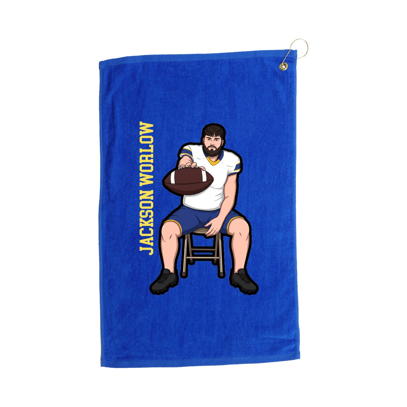 Golf Towel — Name Vertical in Royal