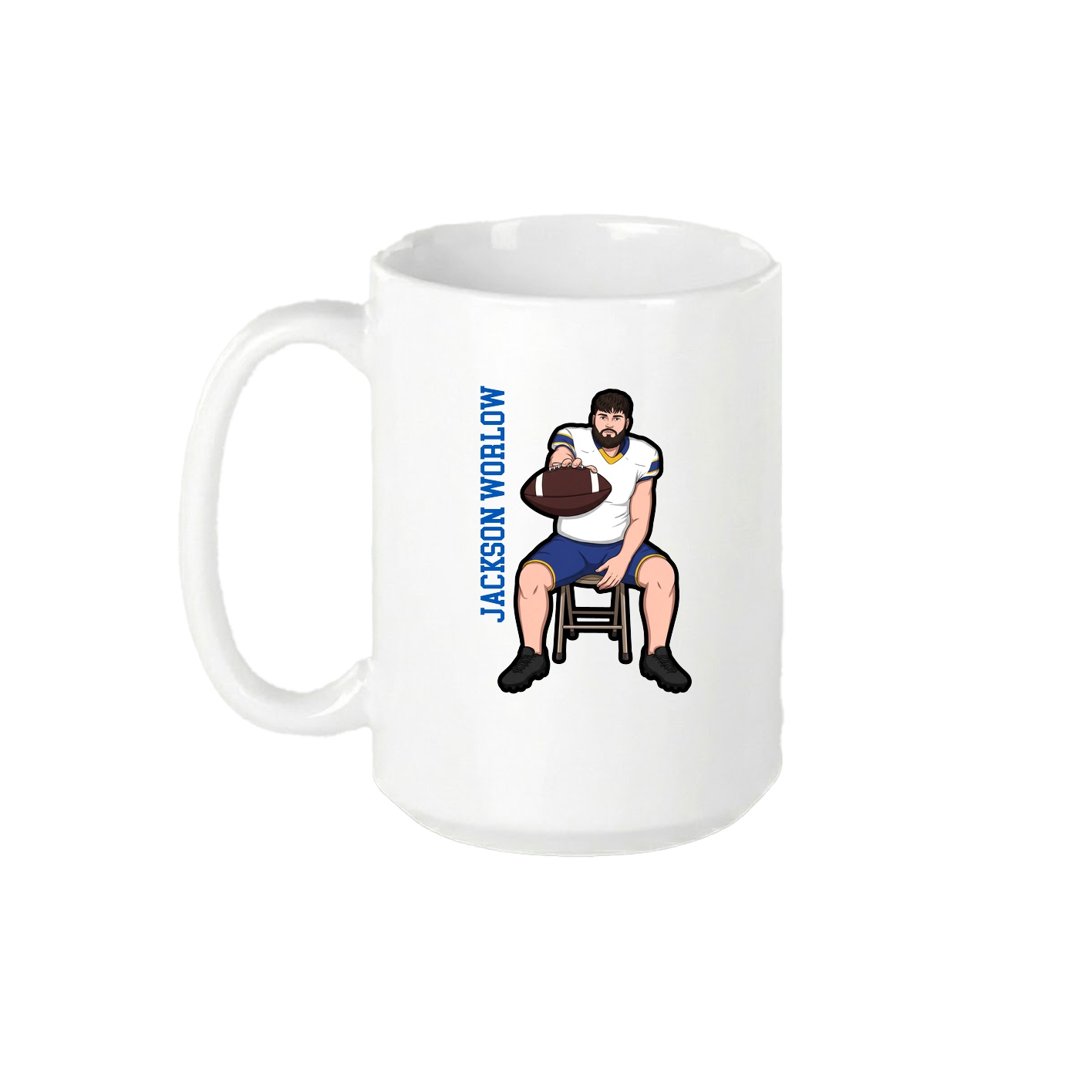 15oz Coffee Mug — Name Vertical in White