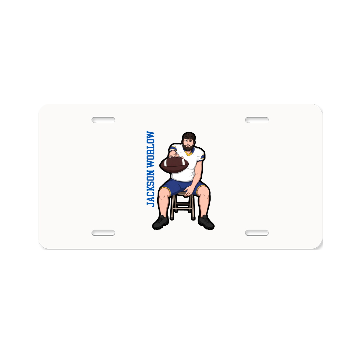 License Plate — Name Vertical in Classic