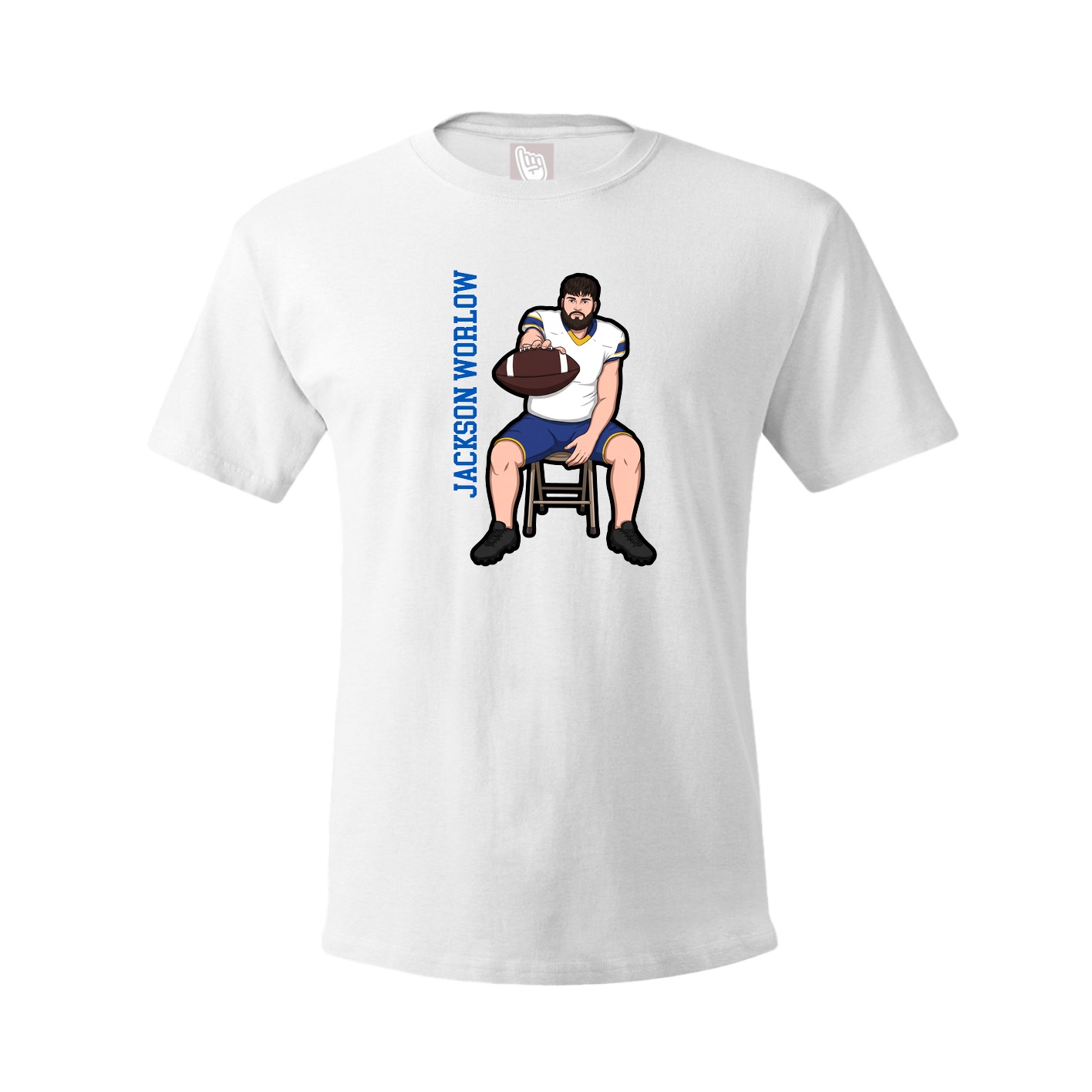 Youth Tee — Name Vertical in White