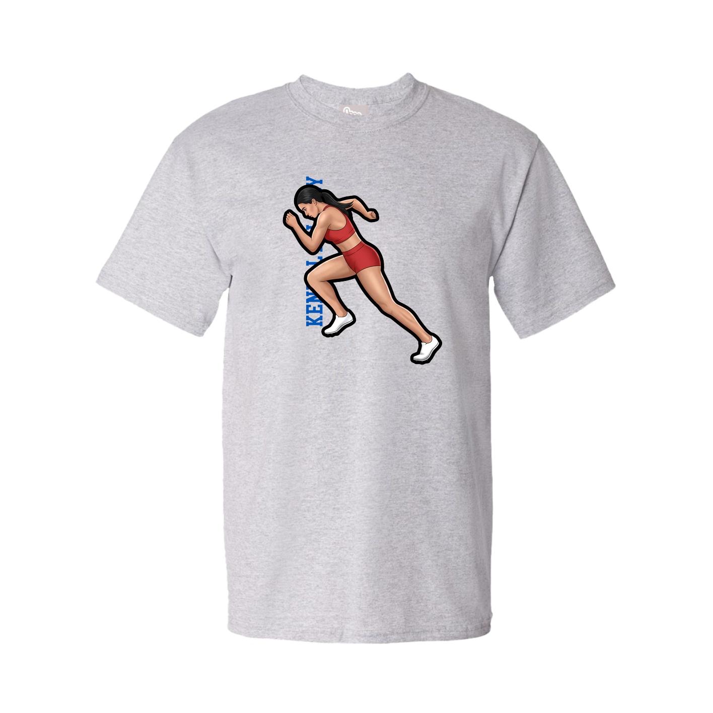 Tee — Name Vertical in Grey