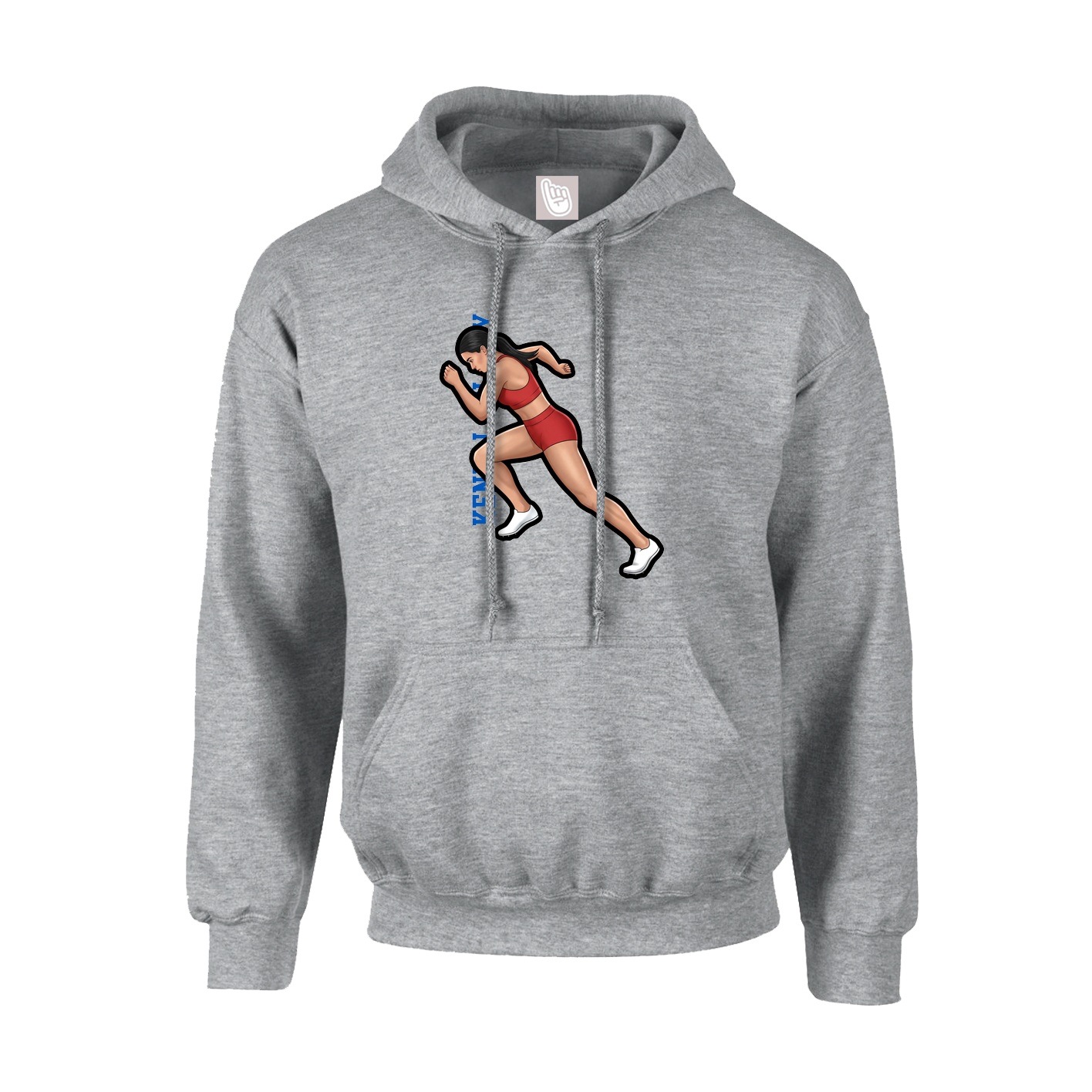 Youth Hoodie — Name Vertical in Grey