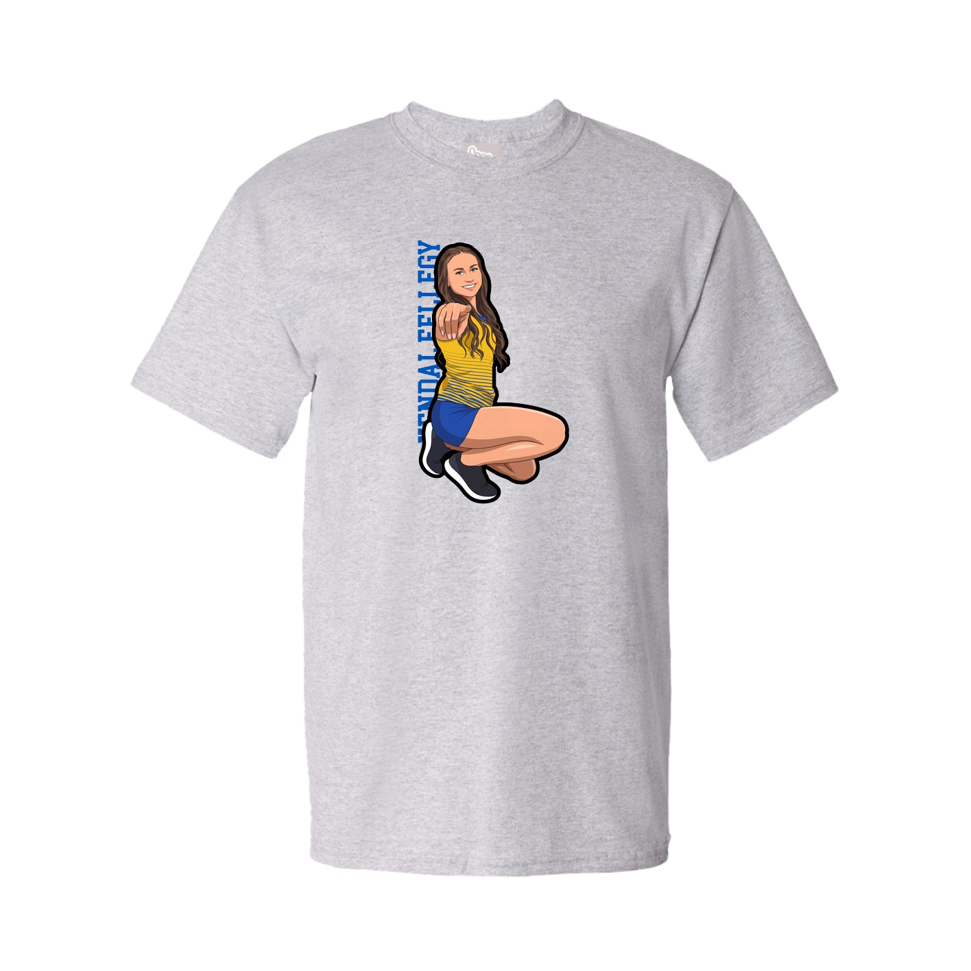 Youth Tee — Name Vertical in Grey