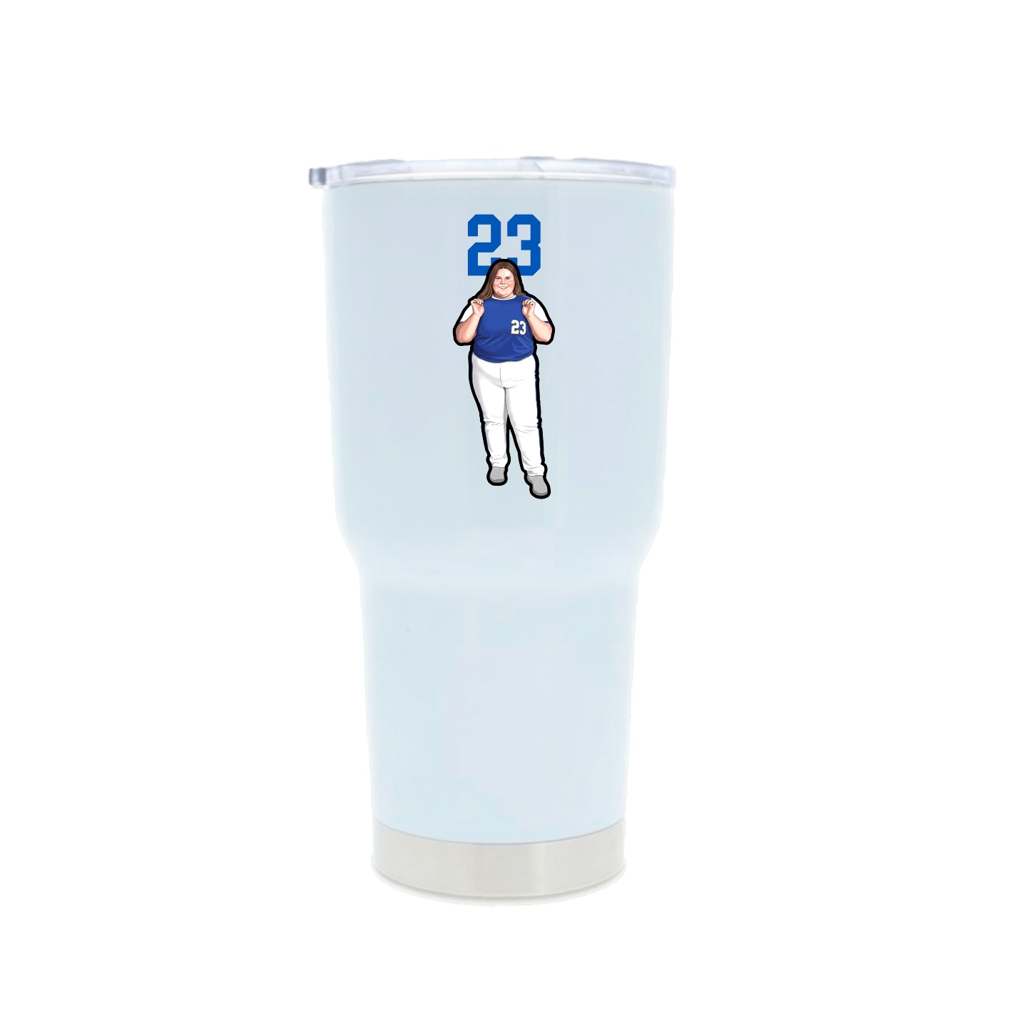 30oz Stainless Steel Tumbler — Number Top in White