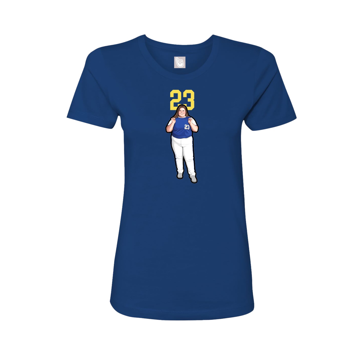 Fitted Women's Tee — Number Top in Royal