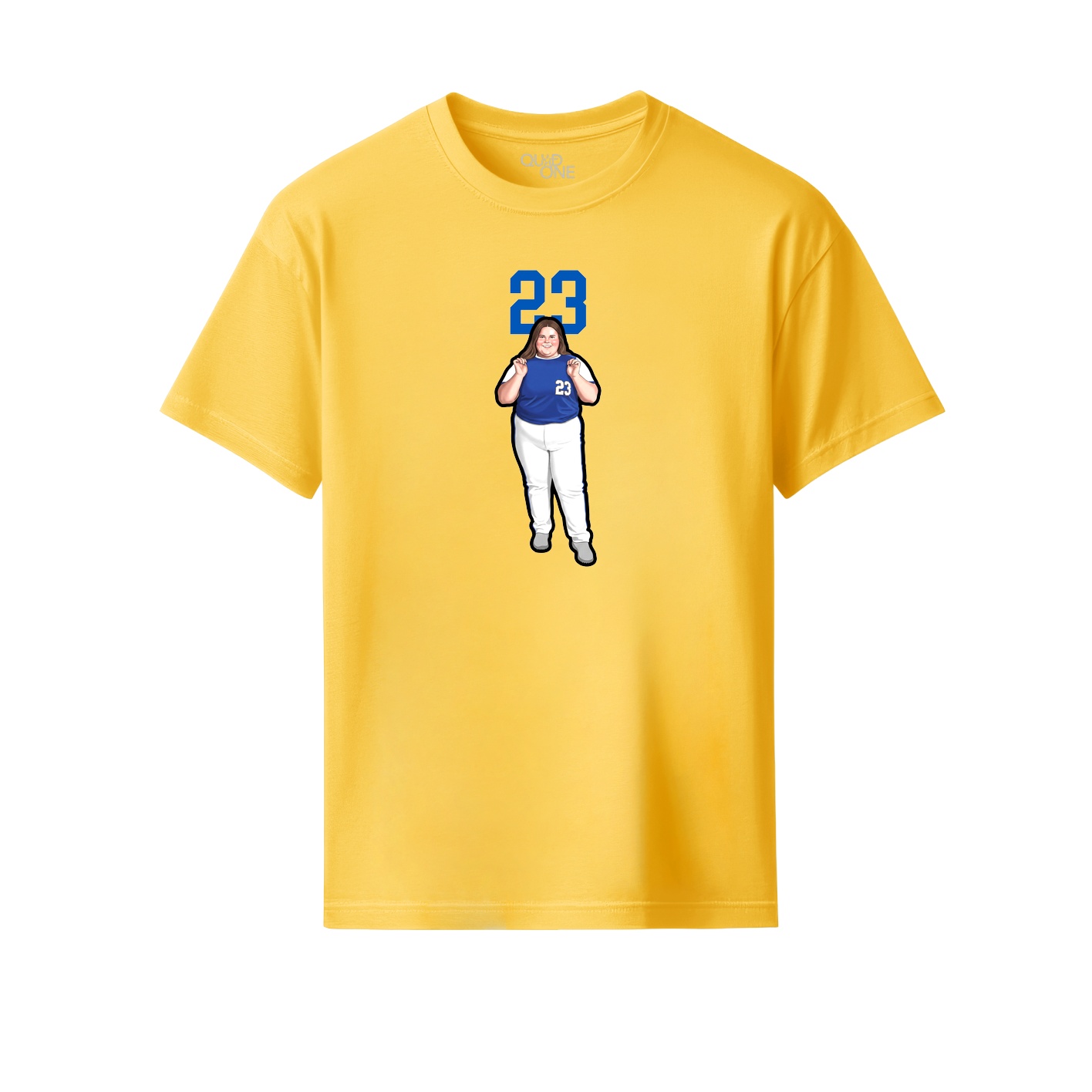 Youth Tee — Number Top in Yellow