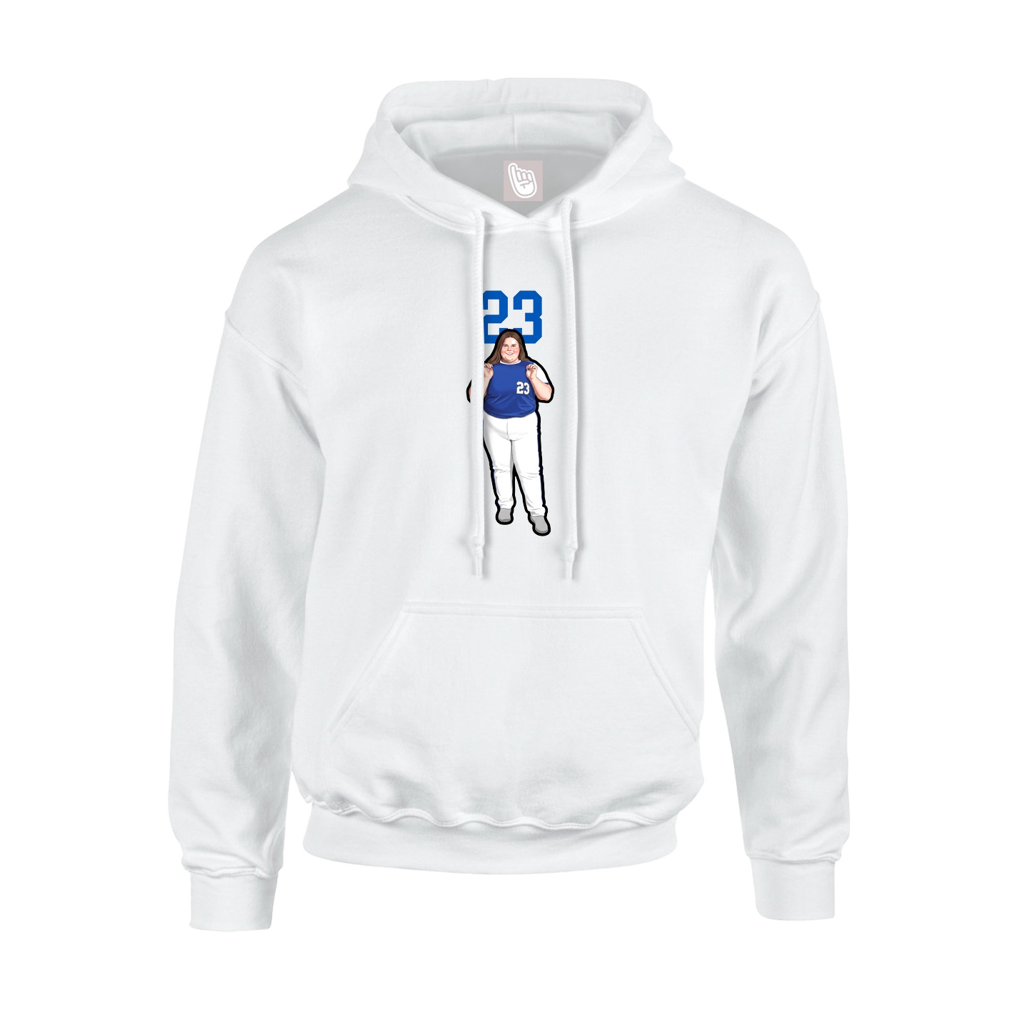 Youth Hoodie — Number Top in White