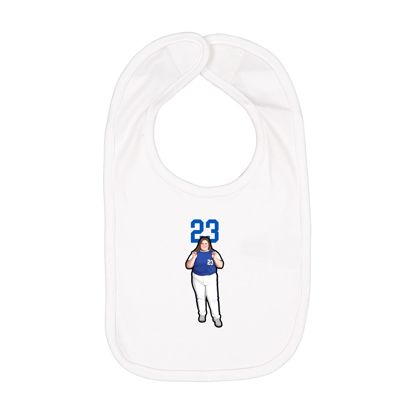 Infant Bib — Number Top in White